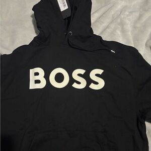Boss Men's Black Hoodie Sweater
